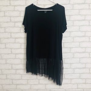 TORRID BLACK TEE WITH LACE BOTTOM